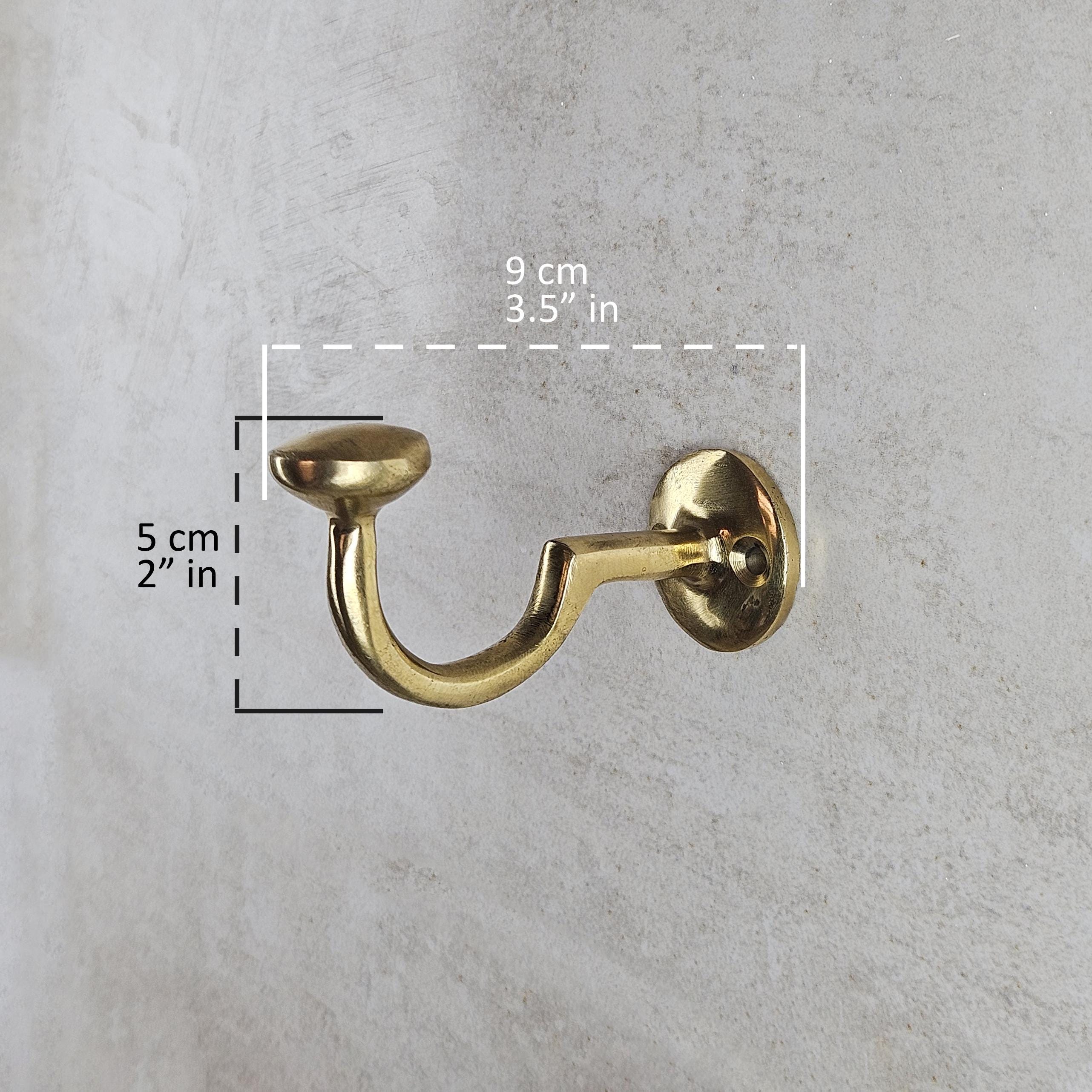 Handmade Solid Brass Wall Hook, Unlacquered Towel, Coat Hook
