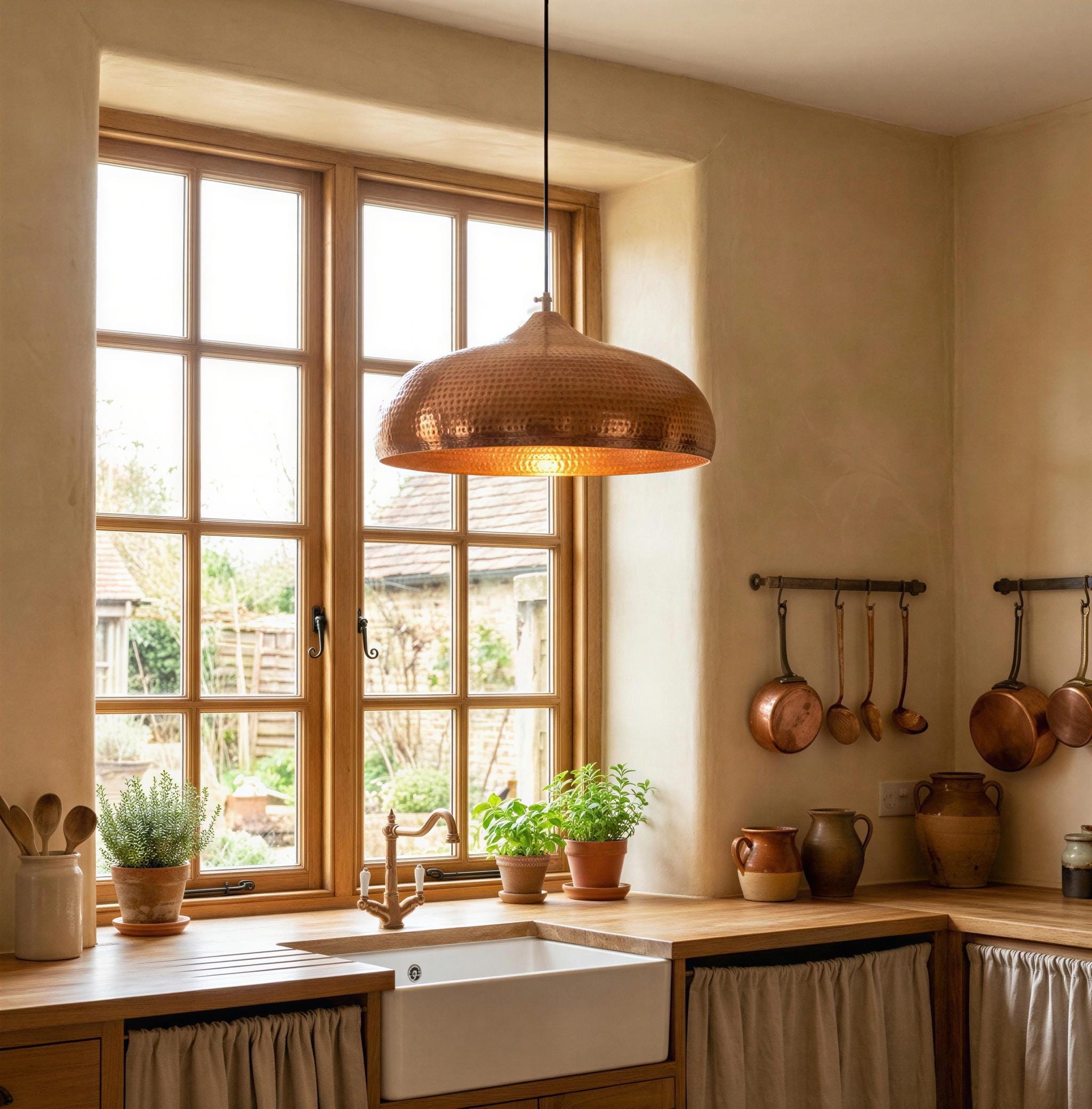 Hammered Copper Hanging Light, Solid Handmade Copper Dome Kitchen Island Pendant Lighting