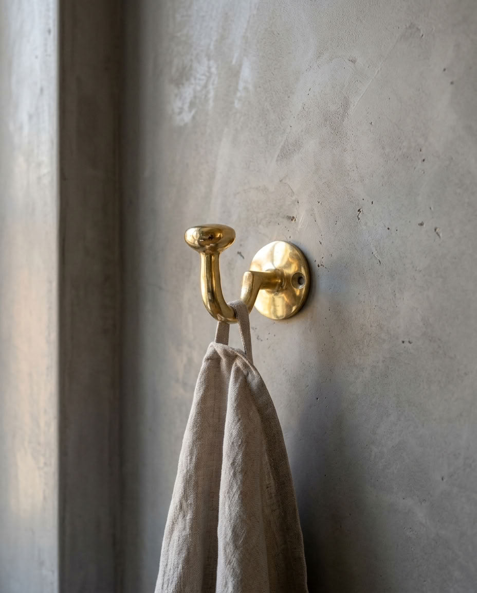 Classic Solid Brass Double Wall Hook – detail view 2