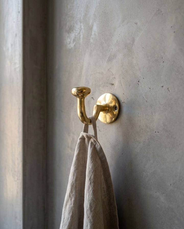 Classic Solid Brass Double Wall Hook – detail view 2