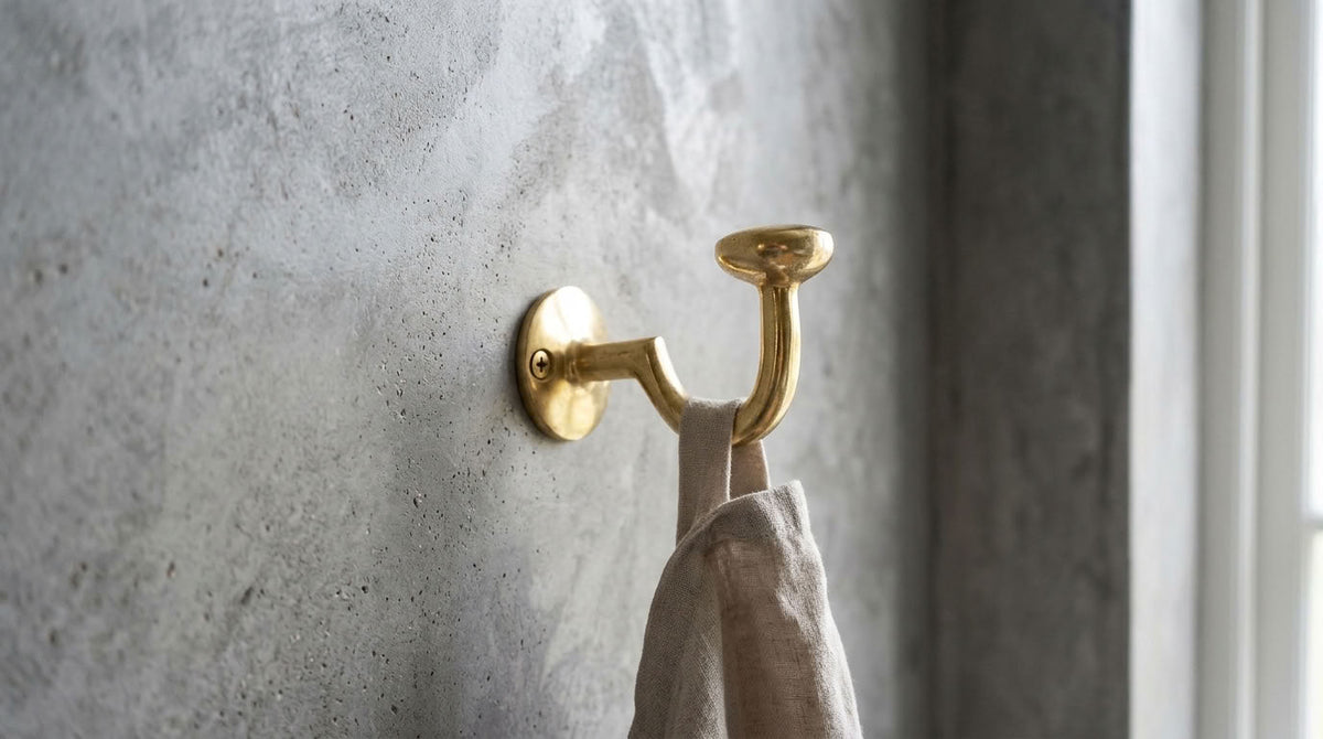 Classic Solid Brass Double Wall Hook – detail view 3