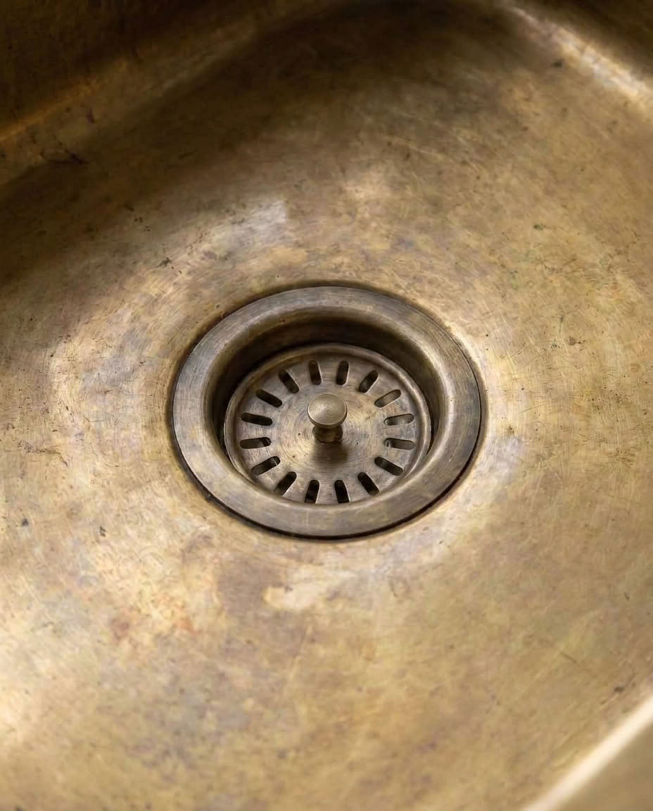 Unlacquered Brass Kitchen Sink Drain Strainer – main product view