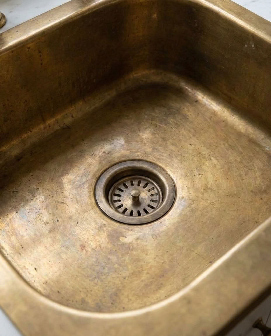 Aged Copper Kitchen Sink Drain Strainer – detail view 4