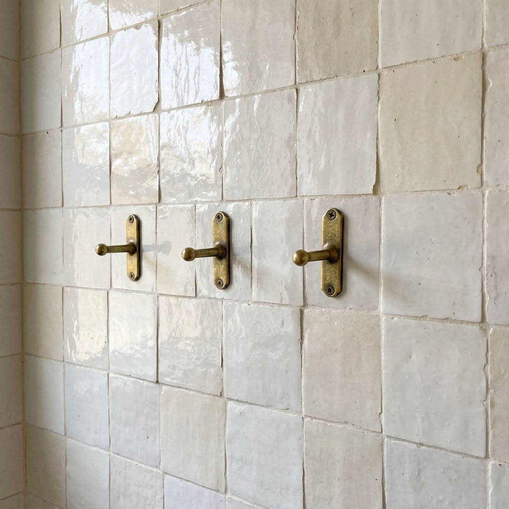 Solid Brass Kitchen Hook Rack for Utensils & Towels – main product view