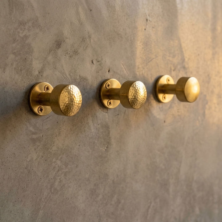Hand-Hammered Solid Brass Wall Hook – detail view 2