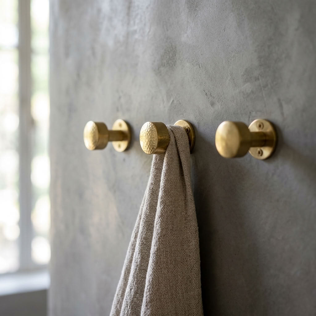 Hand-Hammered Solid Brass Wall Hook – detail view 3