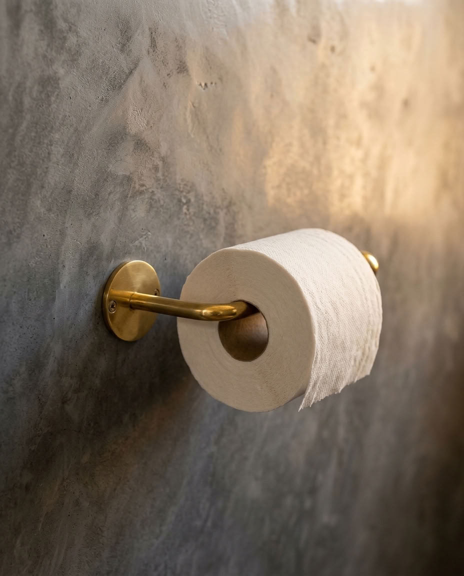 Minimalist Solid Brass Toilet Paper Holder – main product view