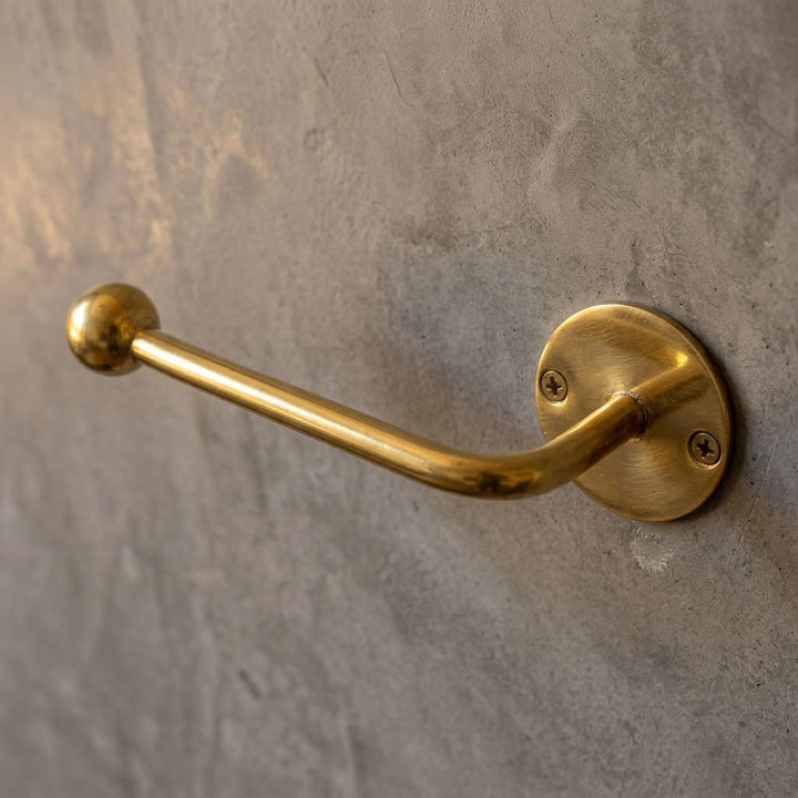 Minimalist Solid Brass Toilet Paper Holder – detail view 3