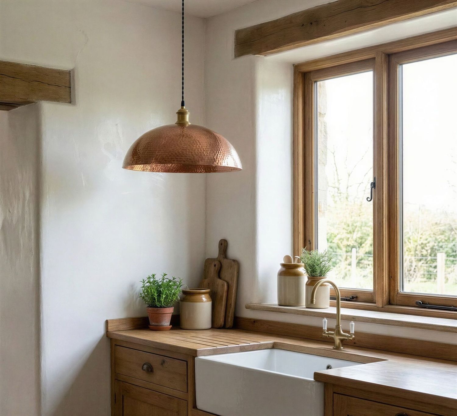 Copper Dome Pendant Light Hammered | Rustic Hammered Copper Ceiling Lamp for Kitchen