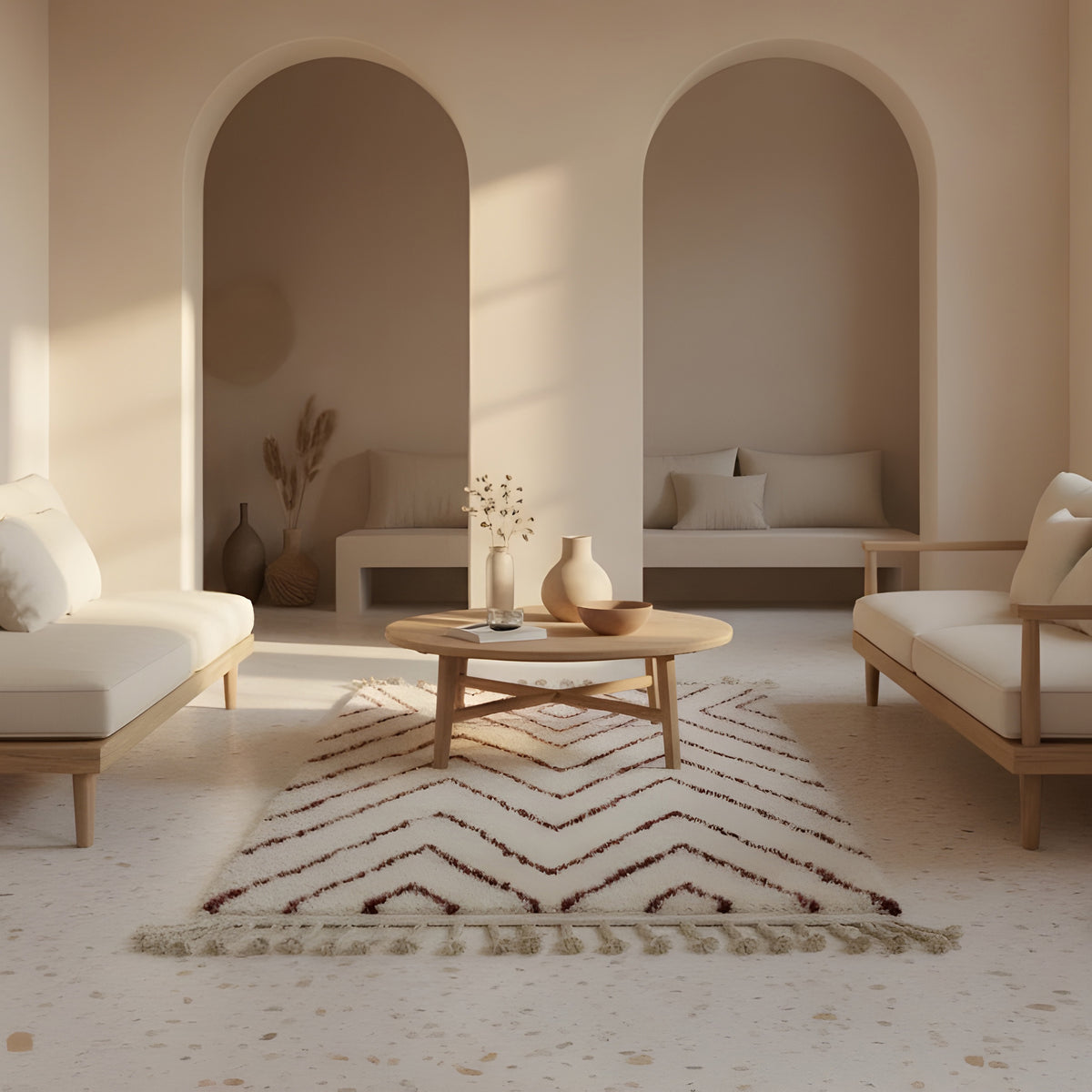 Chevron Diamond detail on a handmade Moroccan wool rug